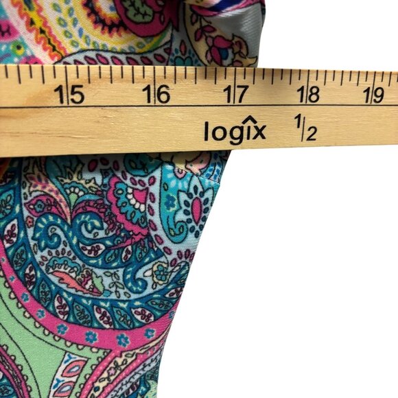 Tommy Hilfiger Multi-Color Paisley Print Bell Sleeve Dress Size 4 - Picture 5 of 7